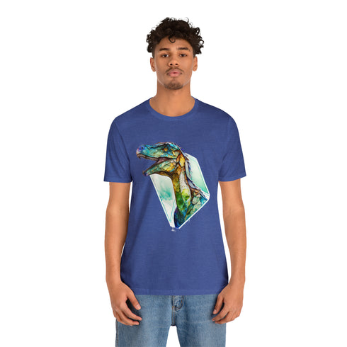 Stained Glass Velociraptor - Short Sleeve Tee